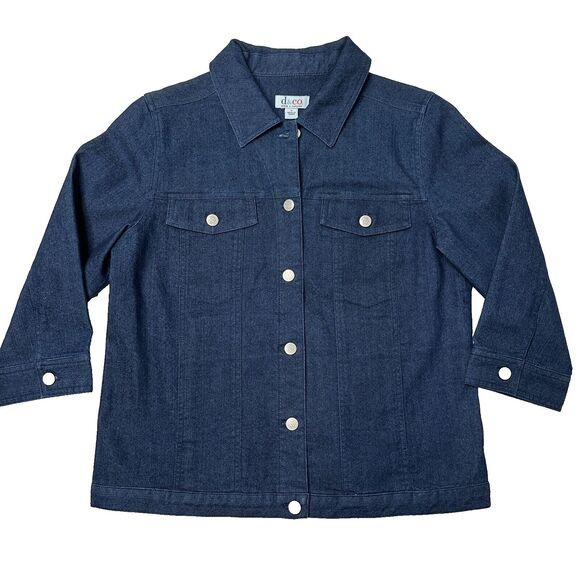 Denim & Co. Stretch Knit Denim Style Jacket - Picture 1 of 9